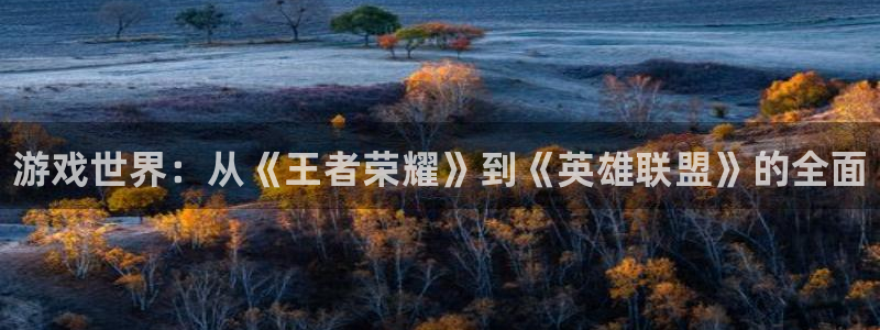 高德娱乐官方登录网址：游戏世界：从《王者荣耀》到《英雄联盟》